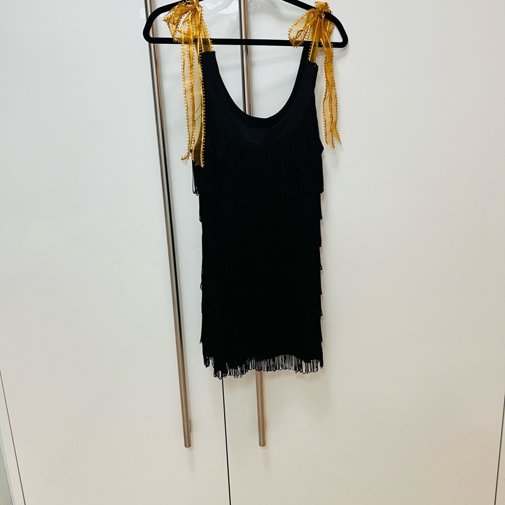 NWT  H&M Flapper Dress with Gold Ribbon Straps Size XS